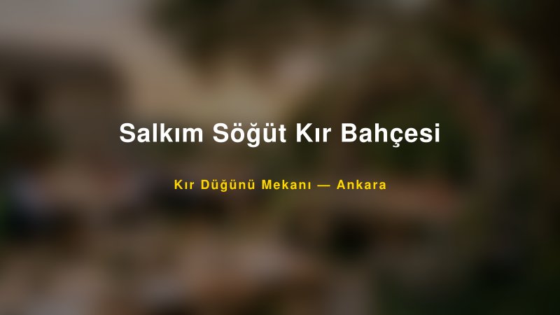 Salkım Söğüt Kır Bahçesi — Ankara Kır Düğünü Mekanı Rehberi