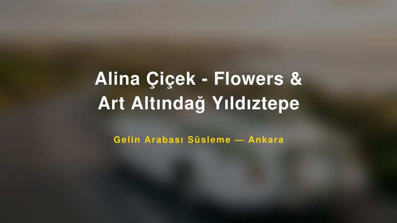 Alina Çiçek - Flowers & Art Altındağ Yıldıztepe — Ankara Kır Düğünü Mekanı Rehberi